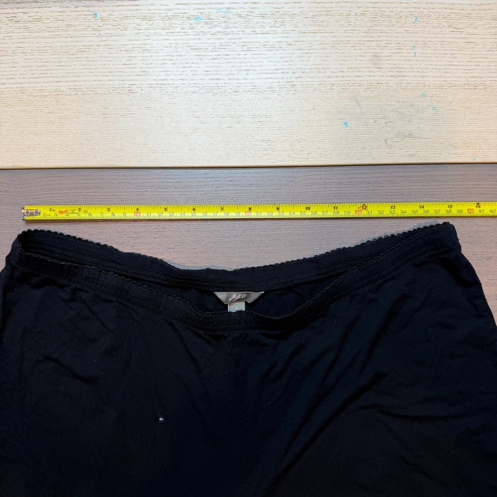 J JILL Pants Women Large Stratch Elastic Waist‎ Pull On Black Wide Leg - Picture 3 of 9